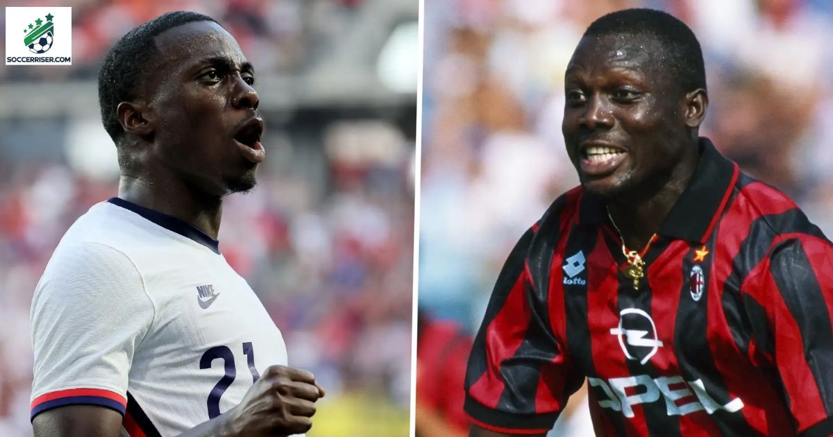 Timothy Weah and his father George Weah 